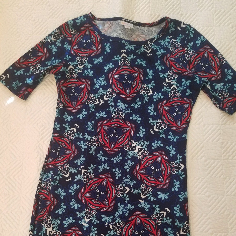 LuLaRoe Navy Print Julia Style Dress